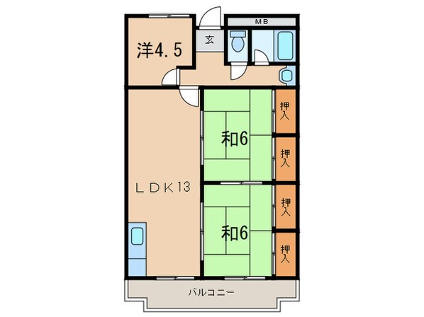 第３森本マンションの物件間取画像